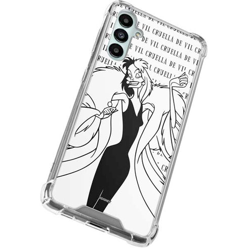 Disney Villains Cruella de Vil Black and White Galaxy A15 5G Clear Case